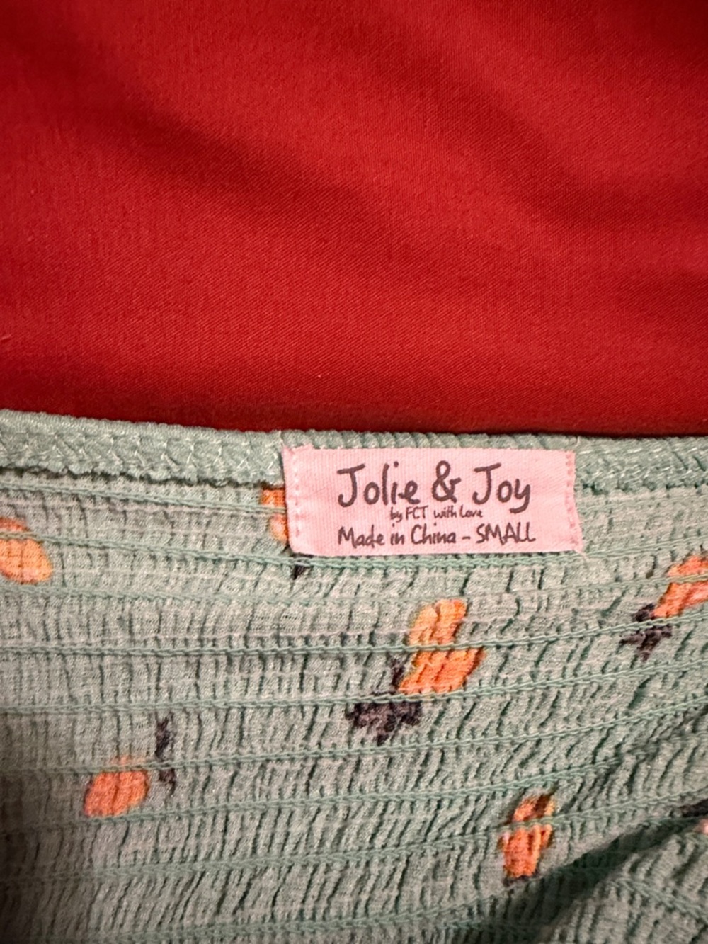 Mint Green Floral Smocked Skirt Set with Ruffle Details - Picture 5 of 8